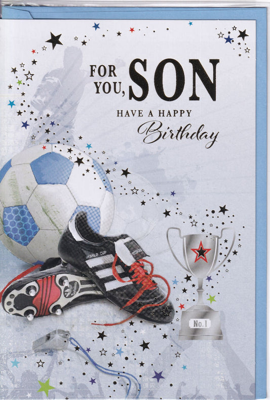 Football For You Son Have A Happy Birthday Card - Simon Elvin
