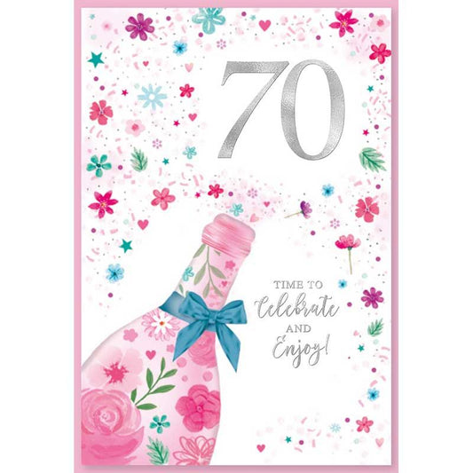 70 Time To Celebrate And Enjoy! Birthday Card - Simon Elvin