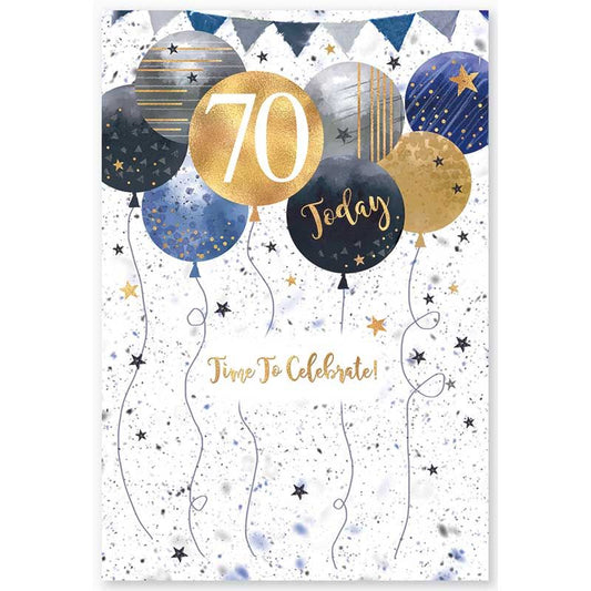70 Today Time To Celebrate! Birthday Card - Simon Elvin