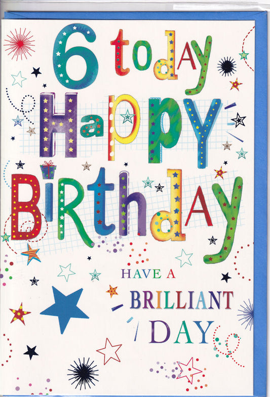 6 Today Boy Happy Birthday Card - Simon Elvin
