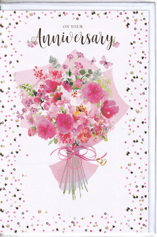 Floral Bouquet On Your Anniversary Card - Simon Elvin