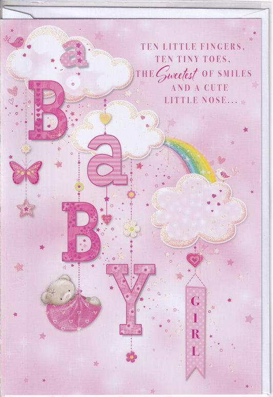 A Baby Girl Card - Simon Elvin