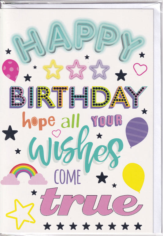 Hope All Your Wishes Come True Happy Birthday Card - Simon Elvin