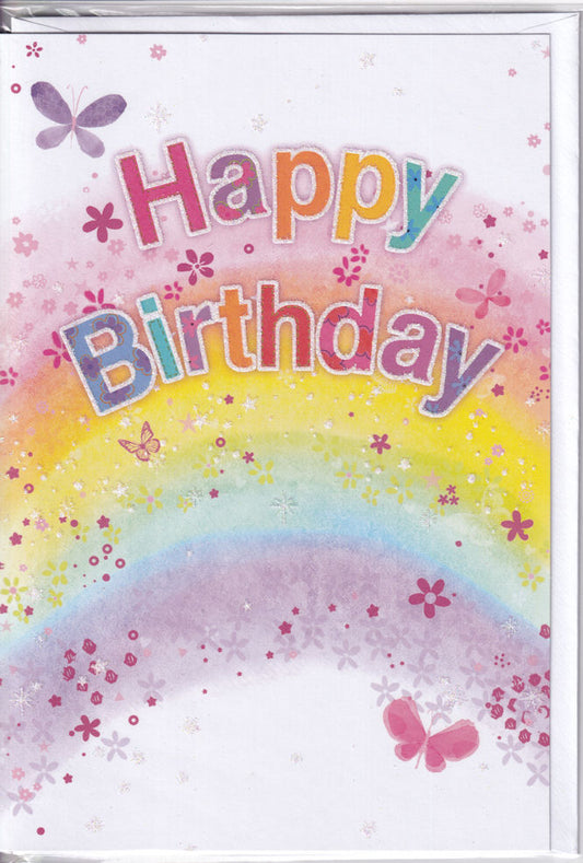 Rainbow Happy Birthday Card - Simon Elvin