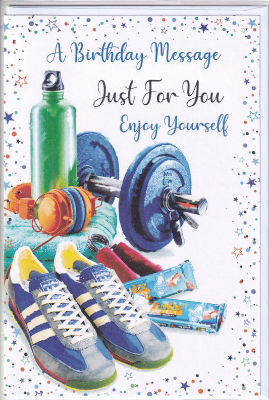 Gym Work Just For You A Birthday Message Card - Simon Elvin