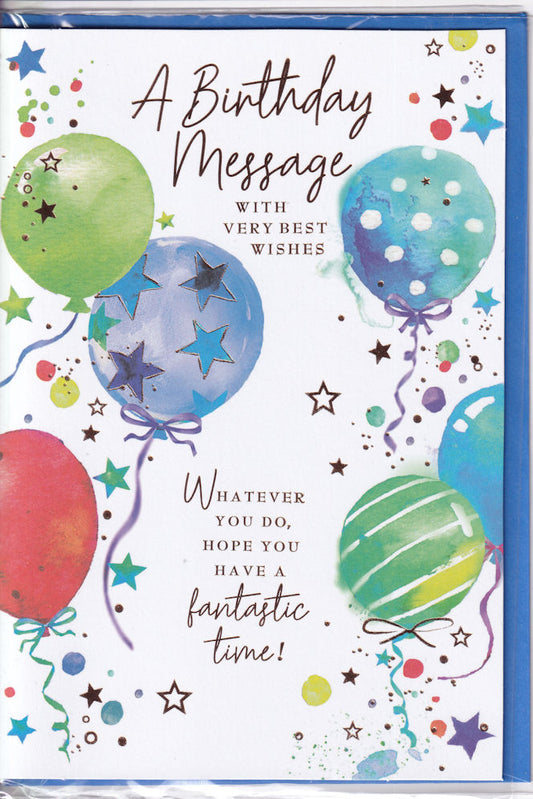 Balloons A Birthday Message Card - Simon Elvin