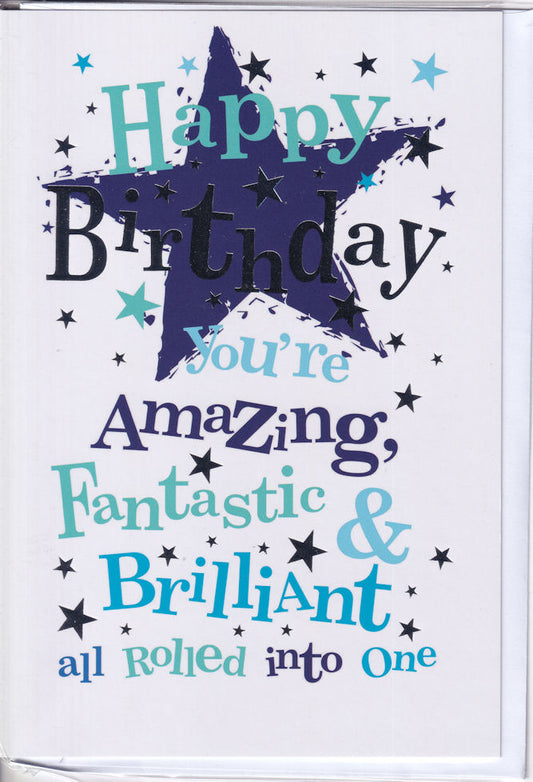 You're Amazing Happy Birthday Card - Simon Elvin