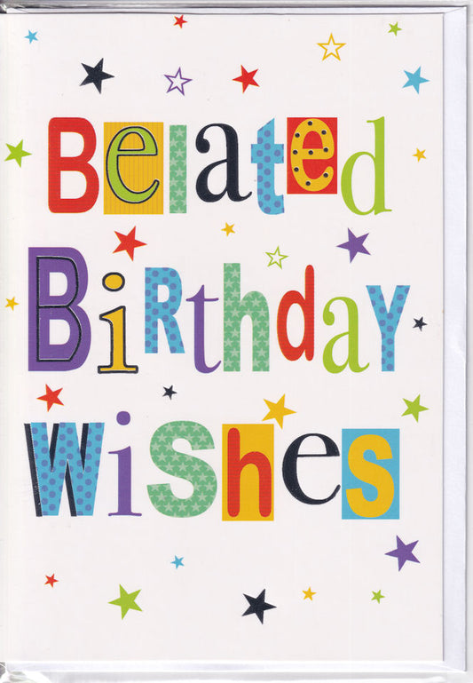 Belated Birthday Wishes Card - Simon Elvin