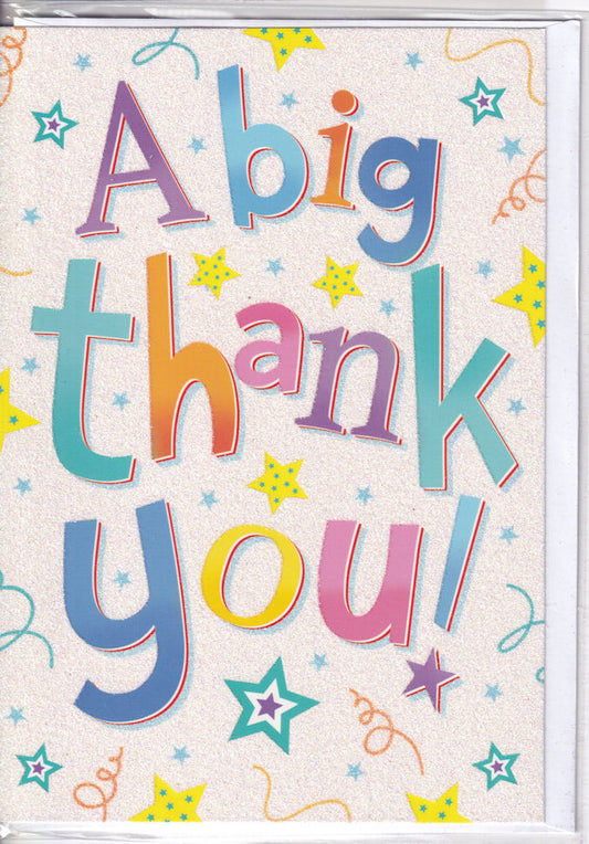 A Big Thank You! Glitter Card - Simon Elvin
