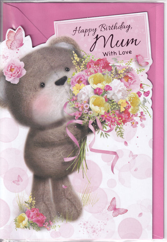 Mum With Love Happy Birthday Card - Simon Elvin