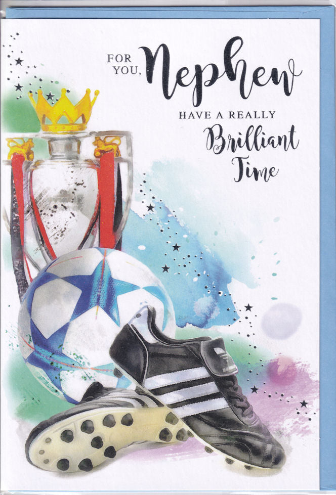 Football For You Nephew Birthday Card - Simon Elvin