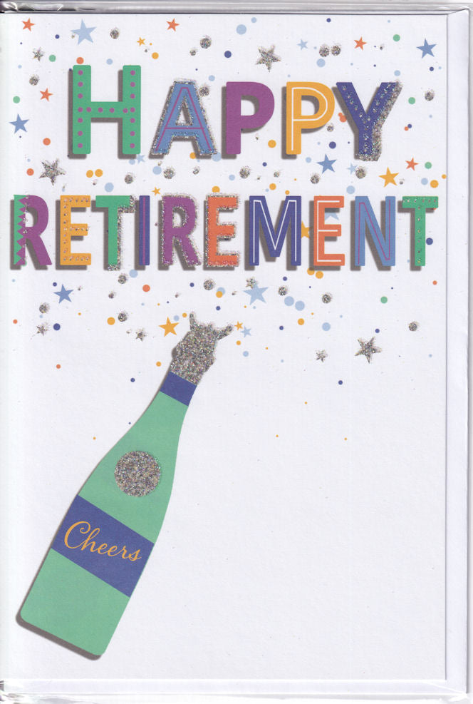 Happy Retirement Glitter Card - Simon Elvin