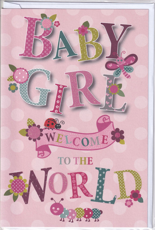 Welcome To The World Baby Girl Card - Simon Elvin