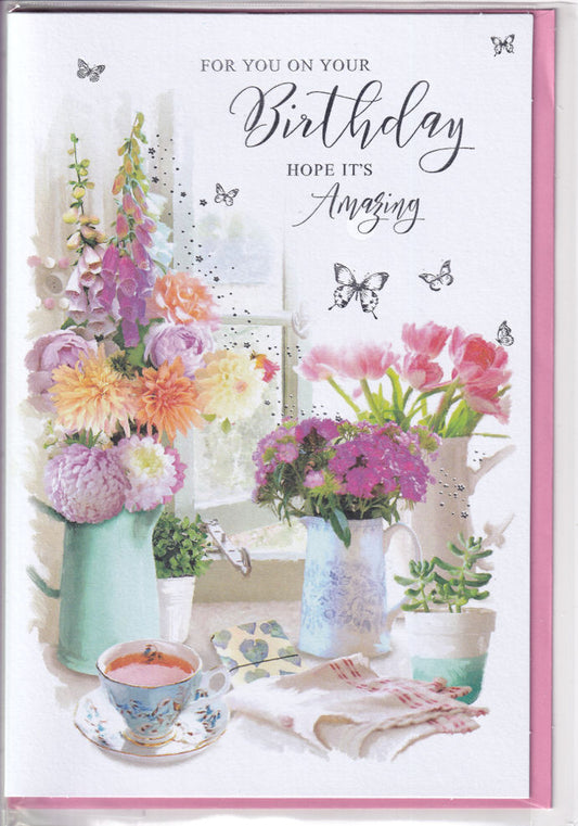Flowers For You On Your Birthday Card - Simon Elvin