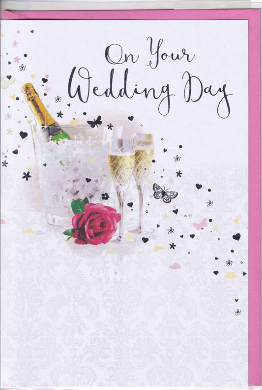 Champagne On Your Wedding Day Card - Simon Elvin