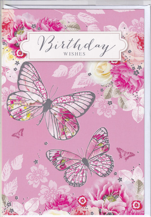 Butterfly Birthday Wishes Card - Simon Elvin