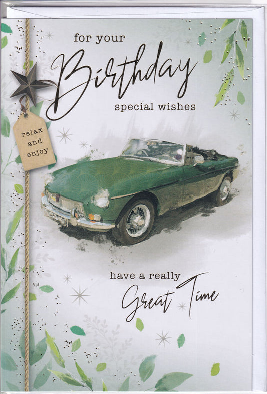 Classic Car For Your Birthday Card - Simon Elvin
