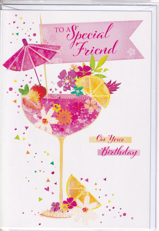 Cocktail To A Special Friend Birthday Card - Simon Elvin