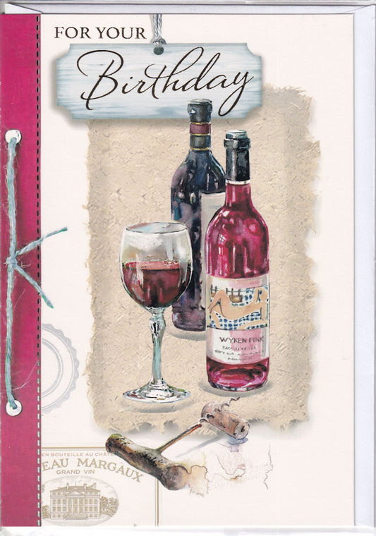 Wine For Your Male Birthday Card - Simon Elvin