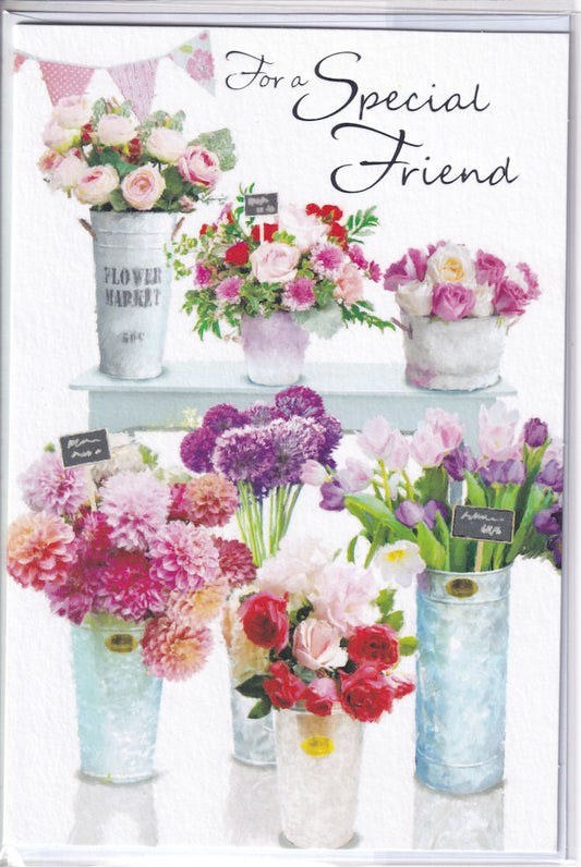 Flowers For A Special Friend Birthday Card - Simon Elvin