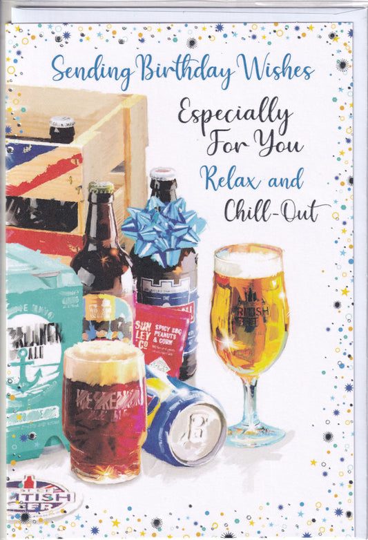 Beer Relax And Chill-Out Birthday Card - Simon Elvin