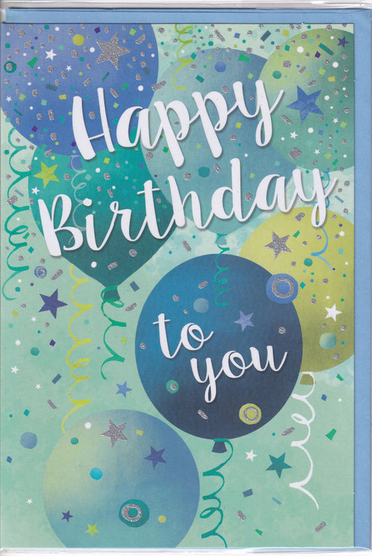 Balloons Happy Birthday Card - Simon Elvin