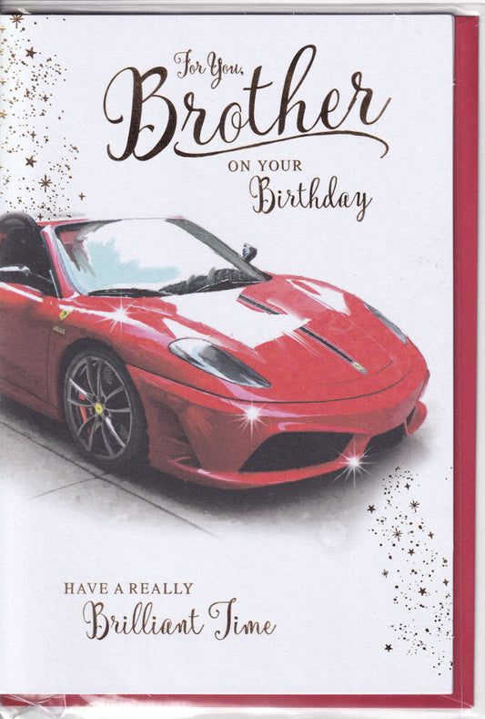 Ferrari Car For You Brother On Your Birthday Card - Simon Elvin