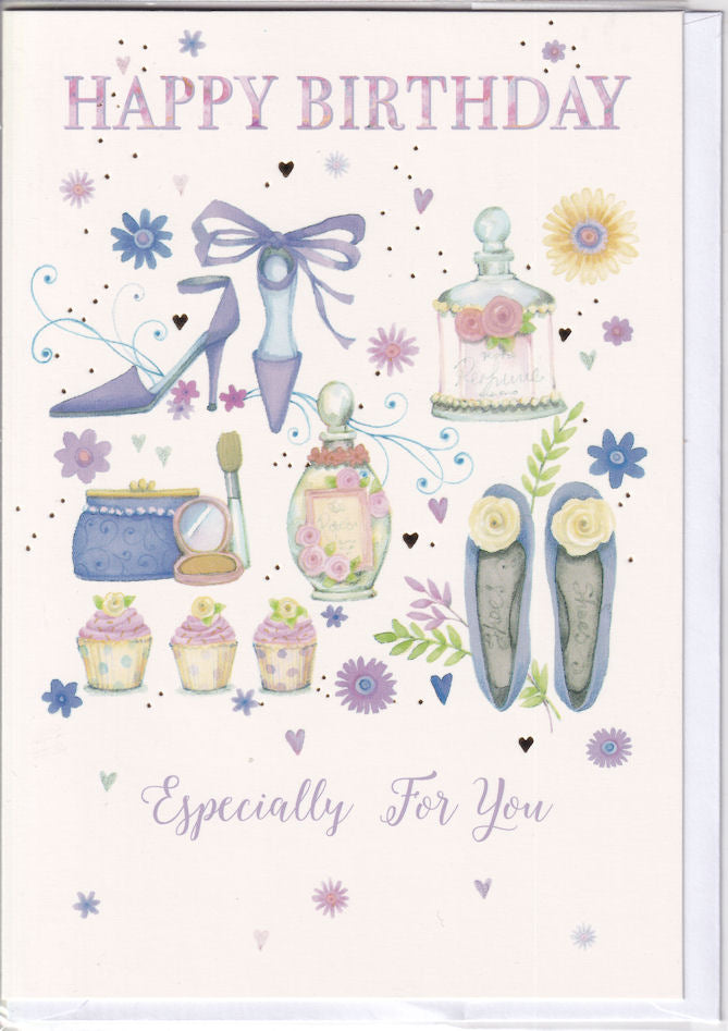 Female Accessories Happy Birthday Card - Simon Elvin
