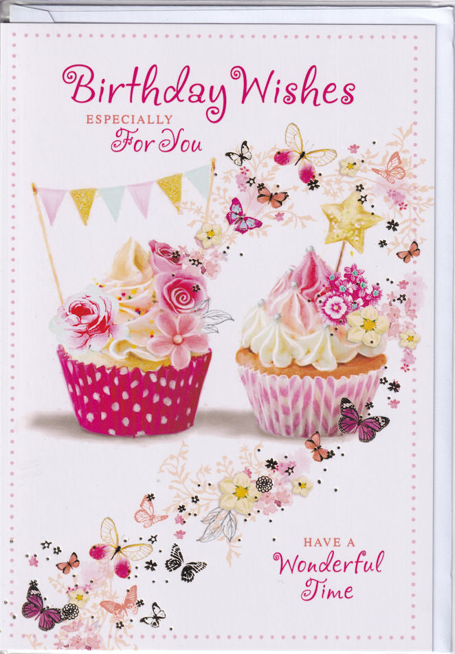 Cupcakes Birthday Wishes Card - Simon Elvin