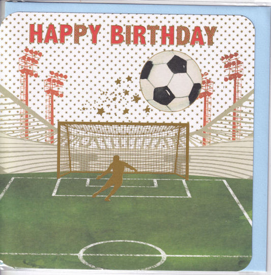 Football Goal Kick Happy Birthday Card - Nigel Quiney