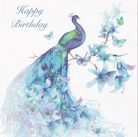 Peacock Bird Happy Birthday Card - Nigel Quiney