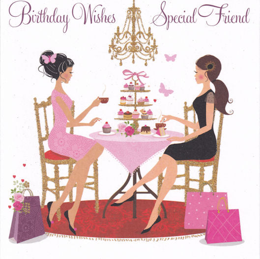 Afternoon Tea With A Special Friend Birthday Wishes Card - Nigel Quiney