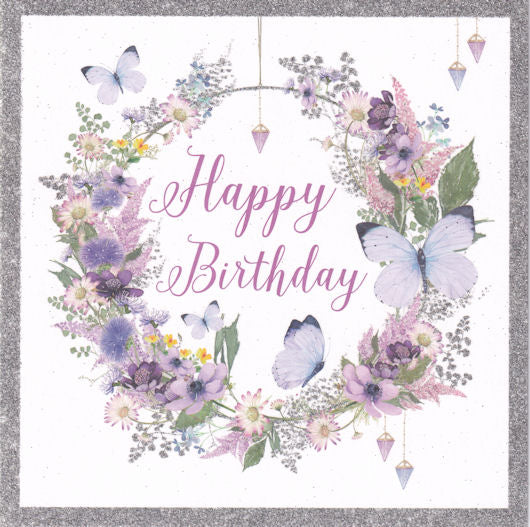 Floral Hoop Happy Birthday Card - Nigel Quiney