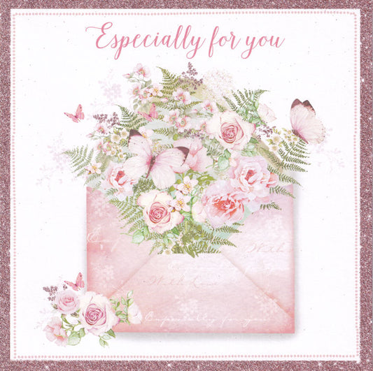 Floral Envelope Especially For You Birthday Card - Nigel Quiney