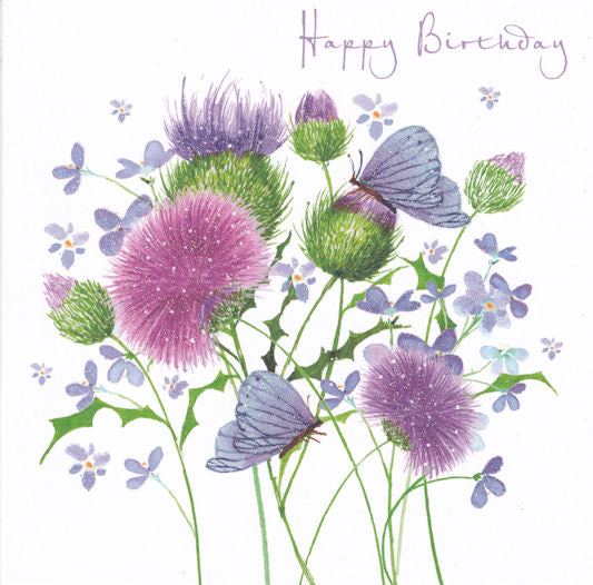 Scottish Thistle Happy Birthday Card - Nigel Quiney