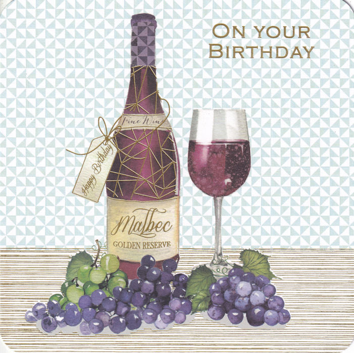 Wine And Grapes On Your Birthday Card - Nigel Quiney