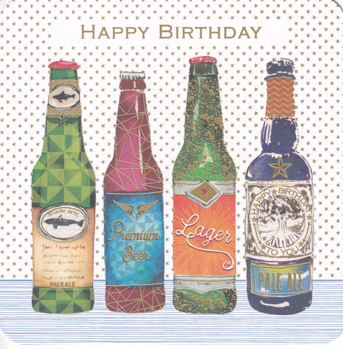 Craft Beers Happy Birthday Card - Nigel Quiney