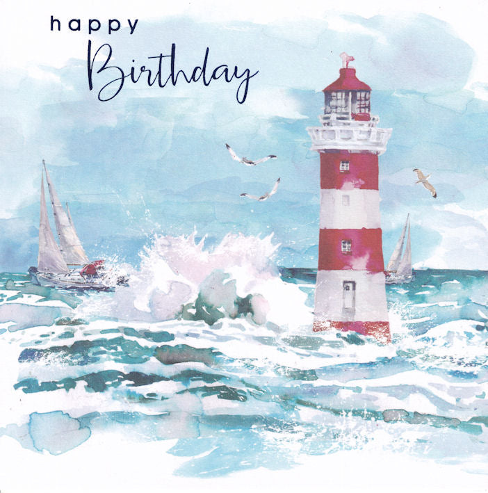 Lighthouse Happy Birthday Card - Nigel Quiney
