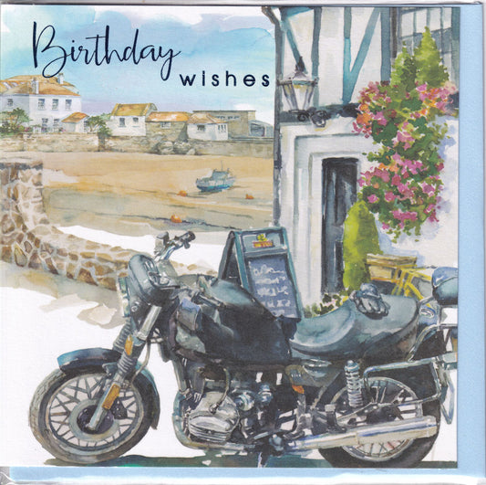 Motorbike By The Bay Birthday Card - Nigel Quiney