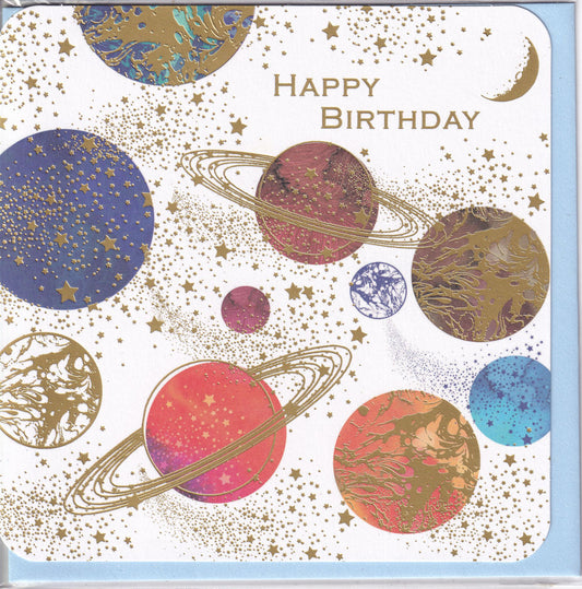 The Planets Happy Birthday Card - Nigel Quiney