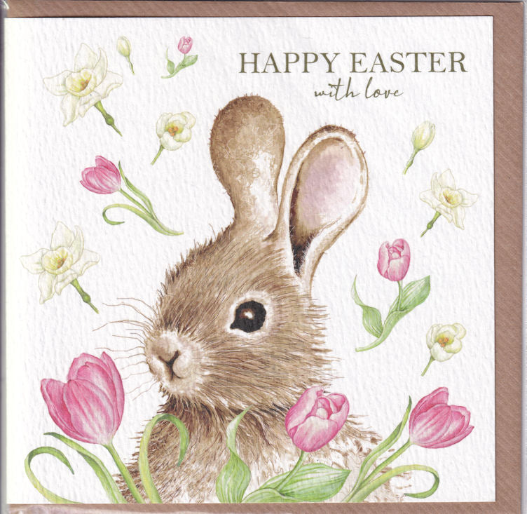 Bunny Rabbit With Love Happy Easter Card - West Country Designs