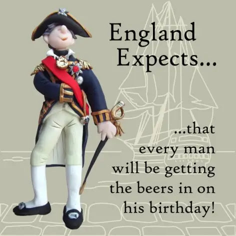 England Expects.... Nelson Historical Birthday Card - Holy Mackerel