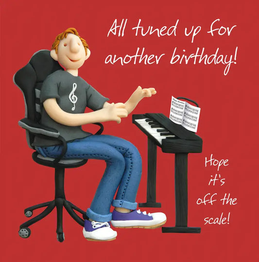 Organ All Tuned Up For Another Birthday! Card - Holy Mackerel