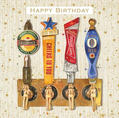 Beer Taps Happy Birthday Card - Nigel Quiney