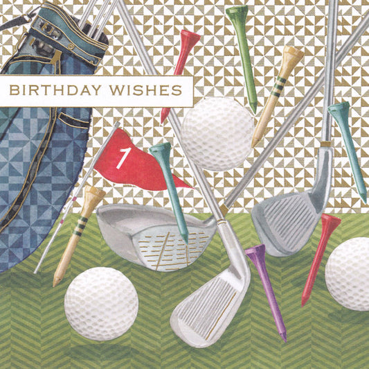 Golf Birthday Wishes Card - Nigel Quiney