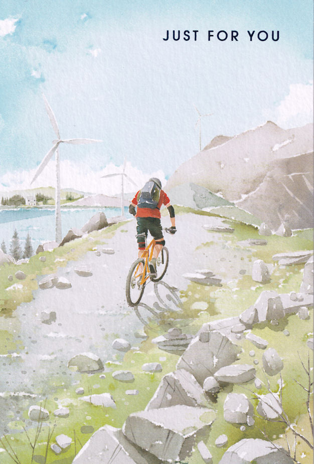 Mountain Biking Just For You Birthday Card - Nigel Quiney