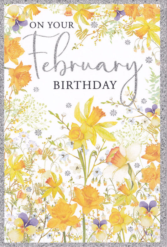 Daffodils And Spring Flowers On Your February Birthday Card - Nigel Quiney