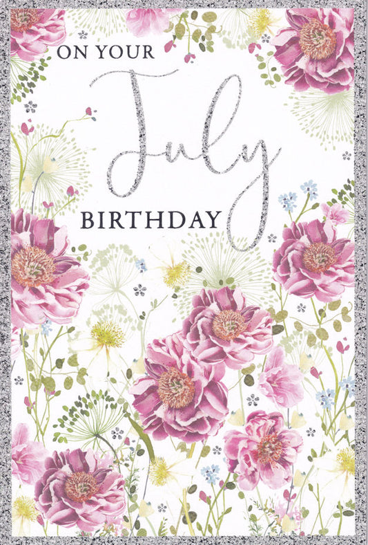 Wild Rose Flowers On Your July Birthday Card - Nigel Quiney