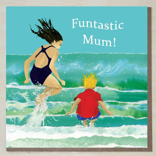 Funtastic Mum! Sea Paddling Greeting Card - Windsock Press