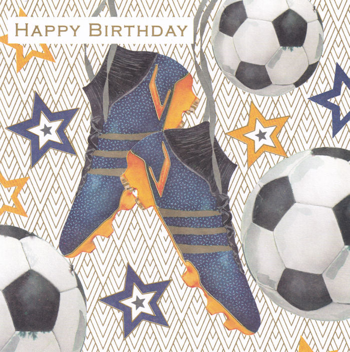 Football Boots Happy Birthday Card - Nigel Quiney
